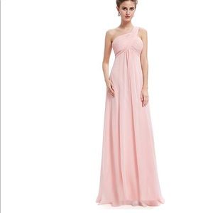 Baby Pink Gown Prom Bridesmaid Wedding dress